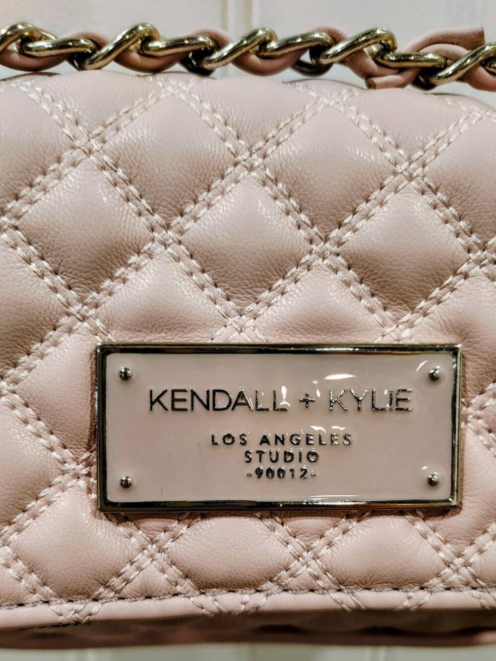 Kendall & Kylie Rose Pink Quilted Crossbody Bag With Chain